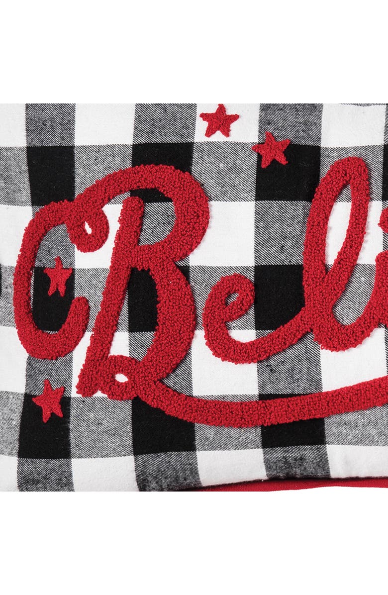 C&F Home Franklin Farmhouse Check Believe Christmas Accent Pillow, 12" x 24", Alternate, color, Black