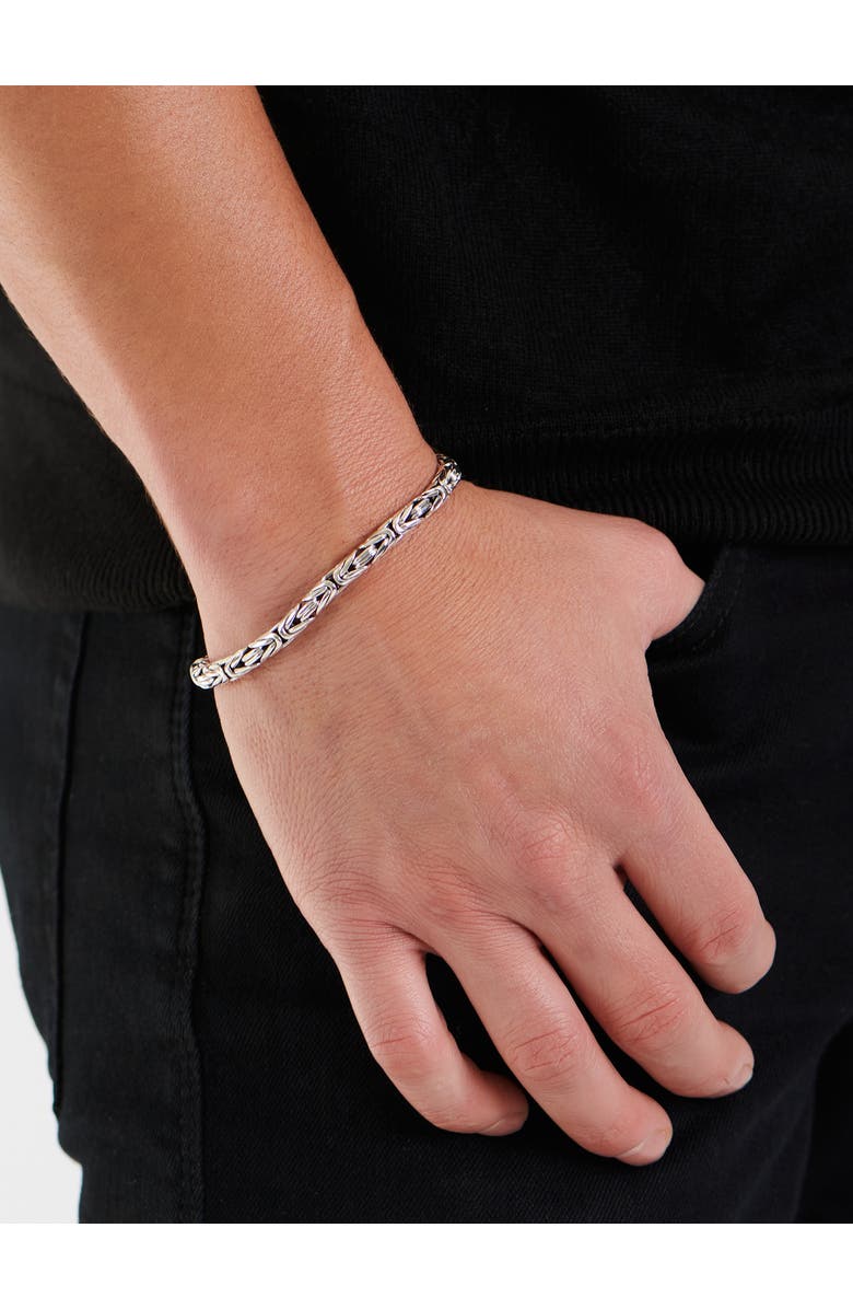 DEVATA Borobudur Round 5mm Chain Bracelet in Sterling Silver, Alternate, color, Silver