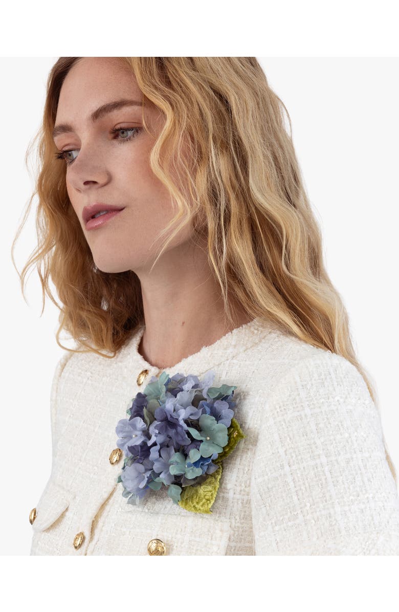 Helena Simon The Blue Hydrangea Floral Brooch, Alternate, color, Blue