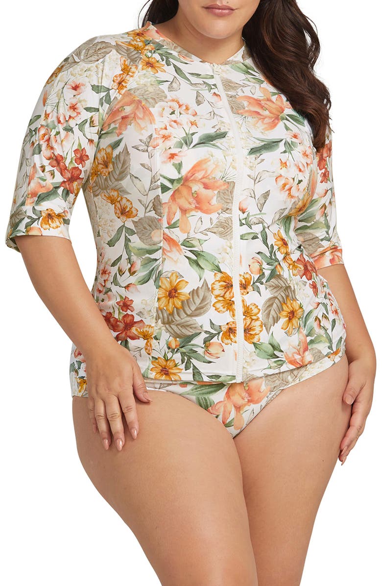 Artesands La Dolce Vita Seurat Zip Front Rashguard, Main, color, 