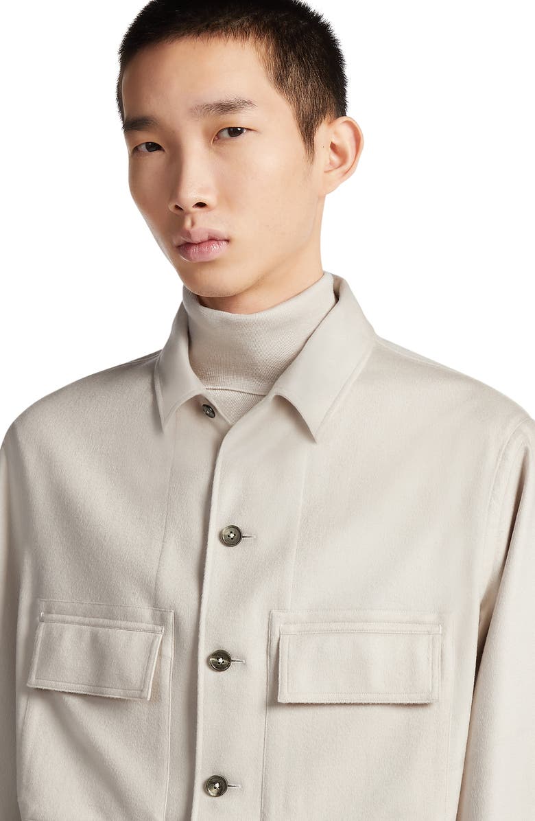 ZEGNA Oasi Cashmere Overshirt, Alternate, color, Ecru