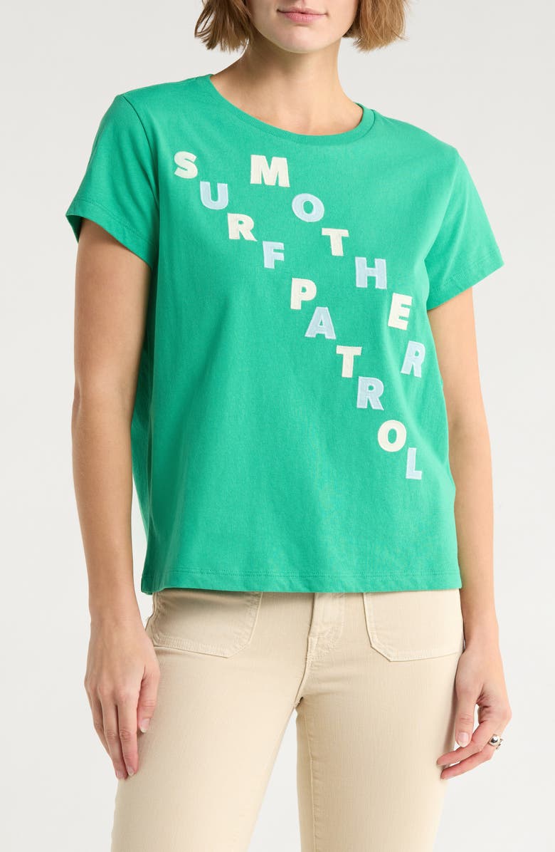 MOTHER The Goodie Goodie Embellished Cotton Graphic T-Shirt, Main, color, Surf Patrol