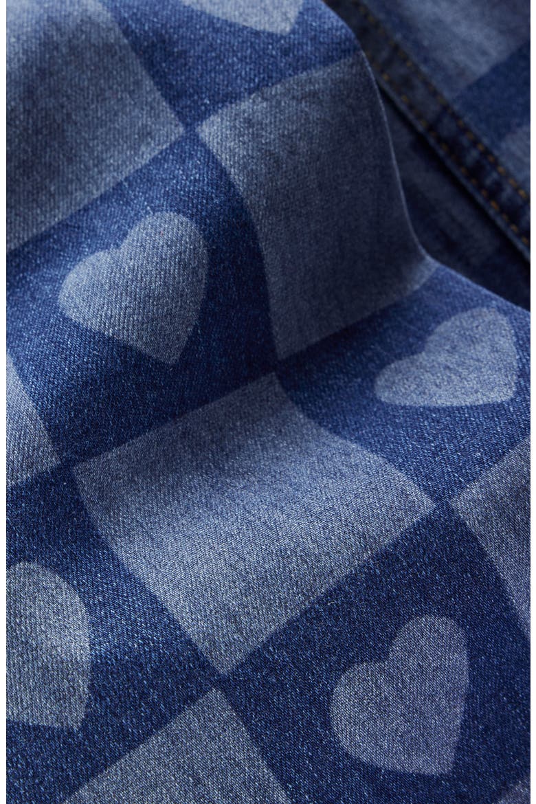 Kids' Heart Checkerboard Wide Leg Jeans, Alternate, color, HEART CHECKERBOARD DENIM