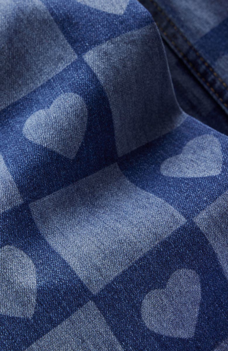 Mini Boden Kids' Heart Checkerboard Wide Leg Jeans, Alternate, color, Heart Checkerboard Denim
