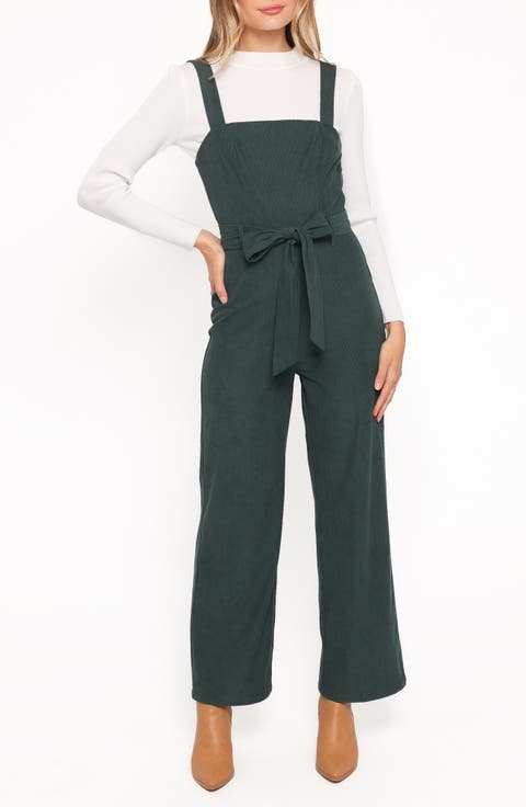 Selena Belted Corduroy Overalls