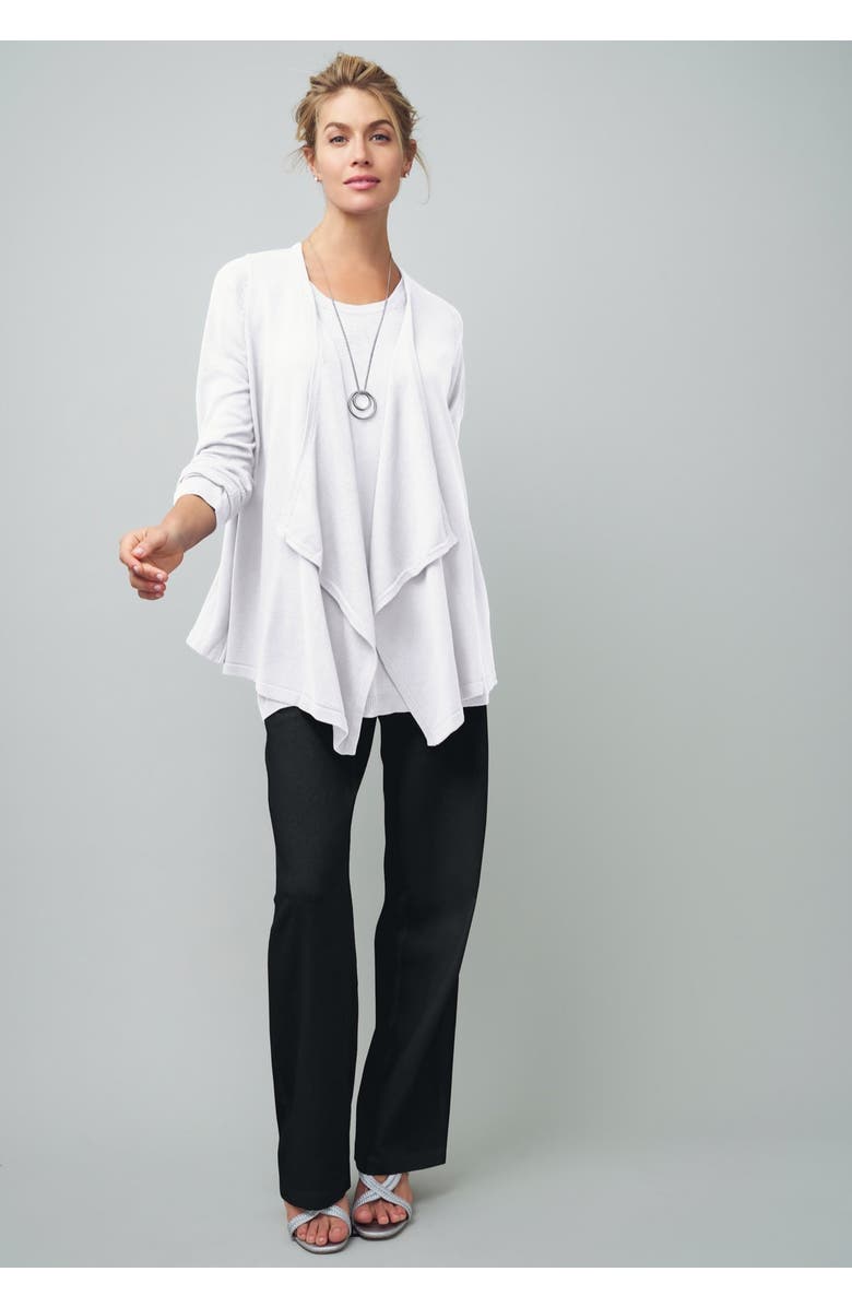 Jessica London Lightweight Linen-Blend Straight-Leg Pants, Alternate, color, Black