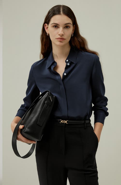 LILYSILK LILYSILK GRACEFUL BUTTON UP SILK BLOUSE 