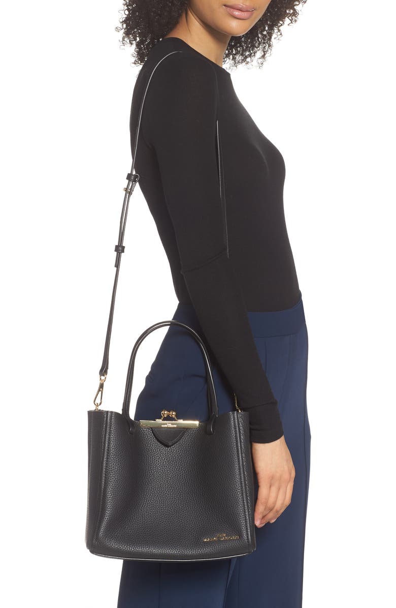 The Marc Jacobs The Kiss Lock Mini Leather Tote, Alternate, color,