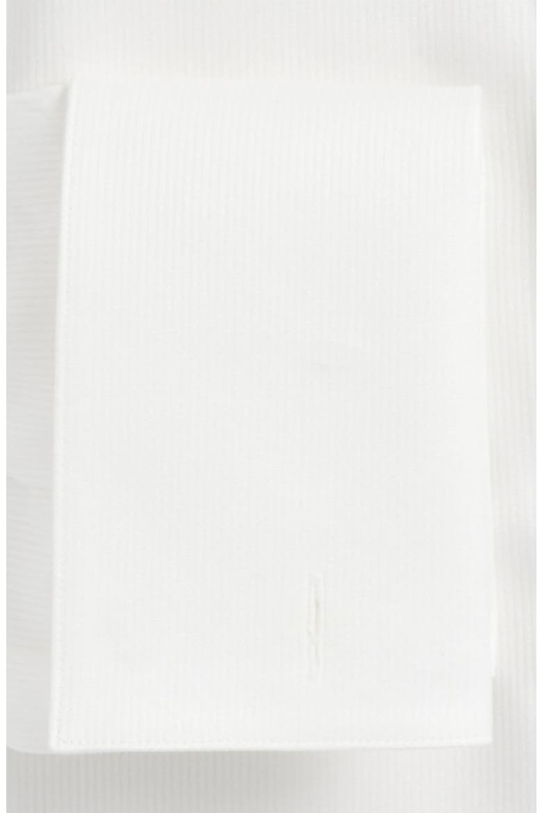 'Marlyn' Sharp Fit Stripe French Cuff Tuxedo Shirt, Alternate, color, WHITE