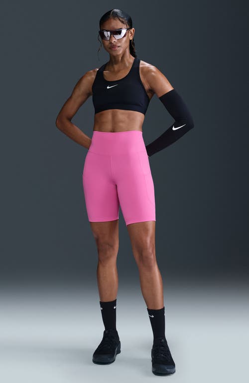 Nike One 8-inch High Waist Biker Shorts In Pink