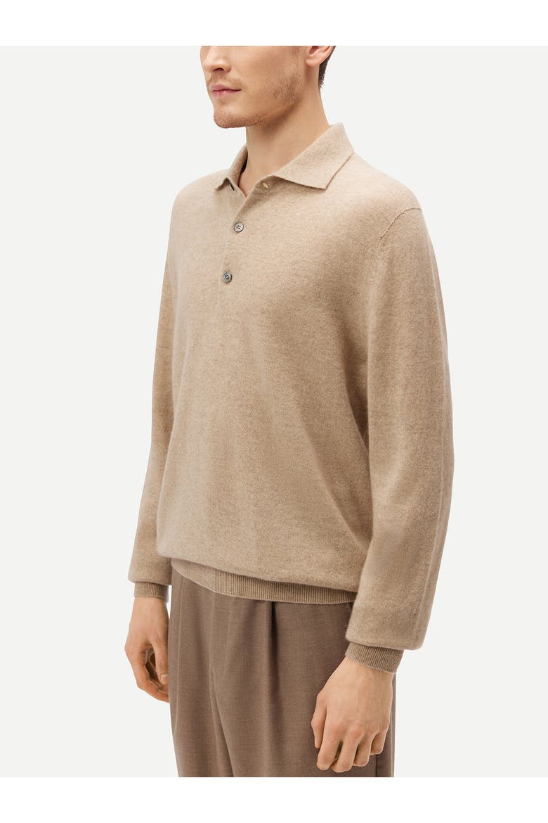 Essential Cashmere Polo Sweater, Alternate, color, warm grey