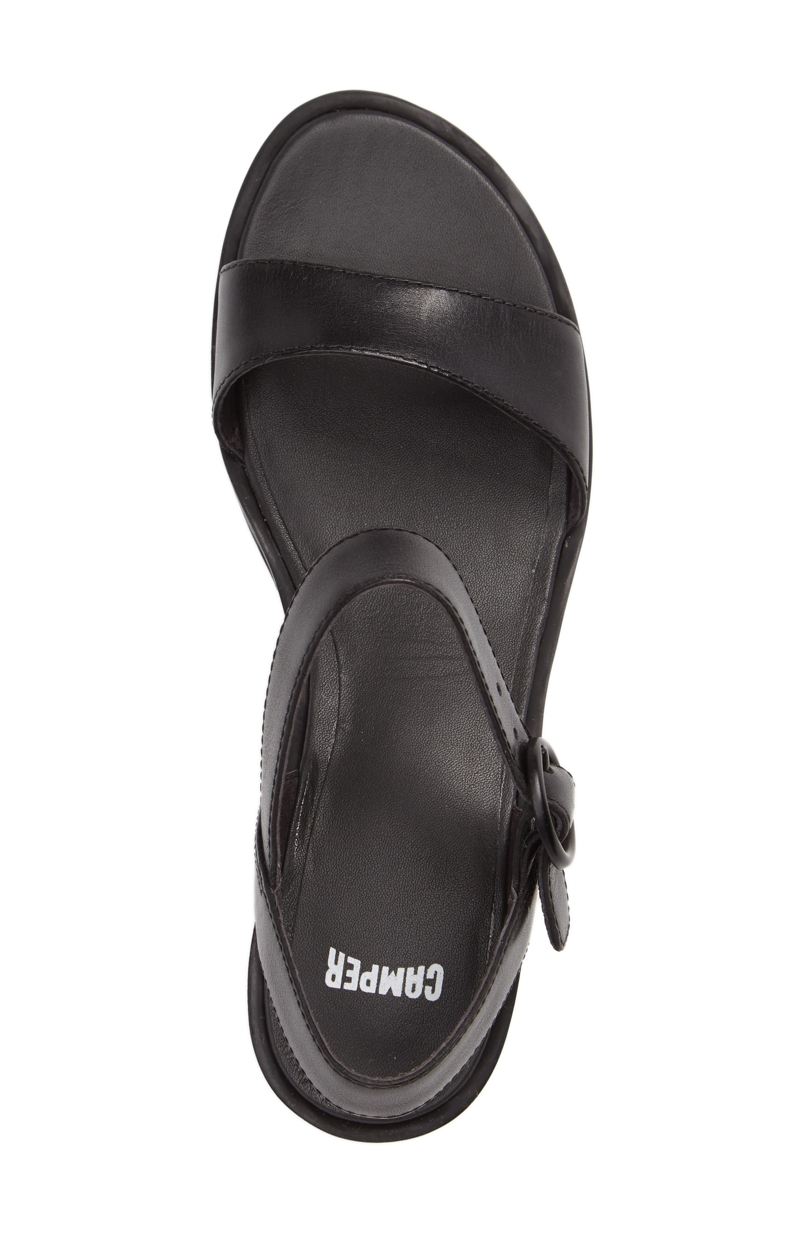 'Damas' Wedge Sandal, Alternate, color, BLACK/ BLACK LEATHER