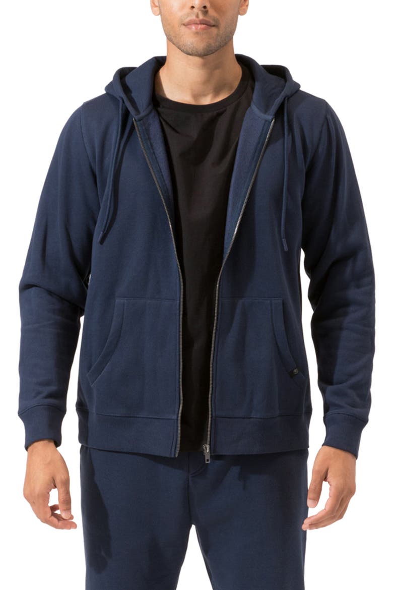 Organic Cotton Blend Zip Hoodie, Main, color, RAW DENIM