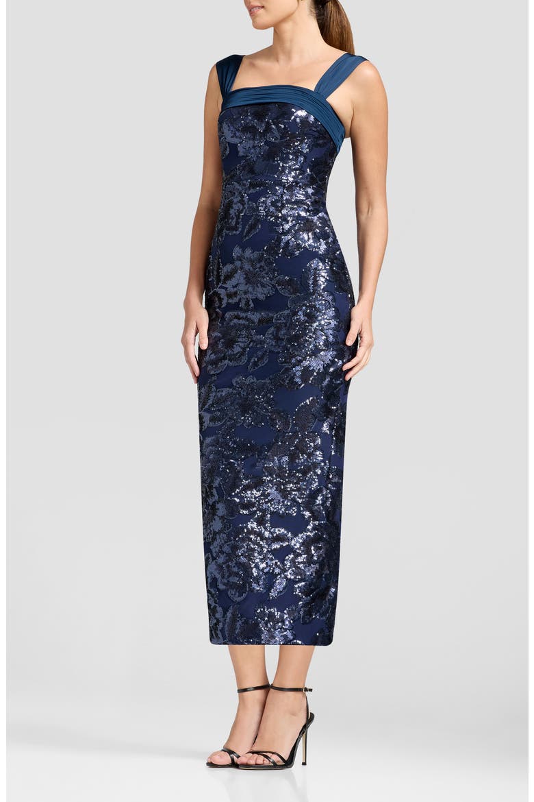 Julie Sequin Sleeveless Gown, Alternate, color, NAVY MULTI