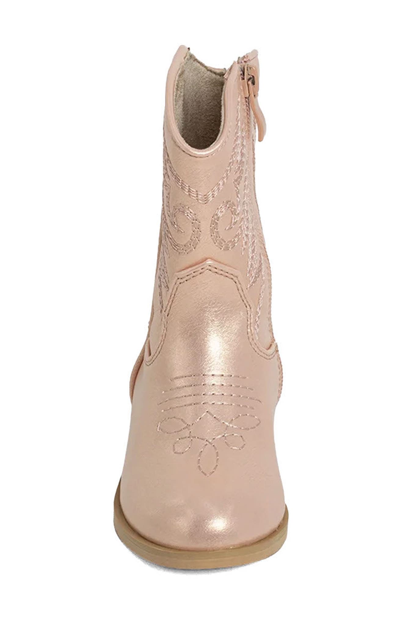 Kids' Zahara Western Boot, Alternate, color, ROSE GOLD
