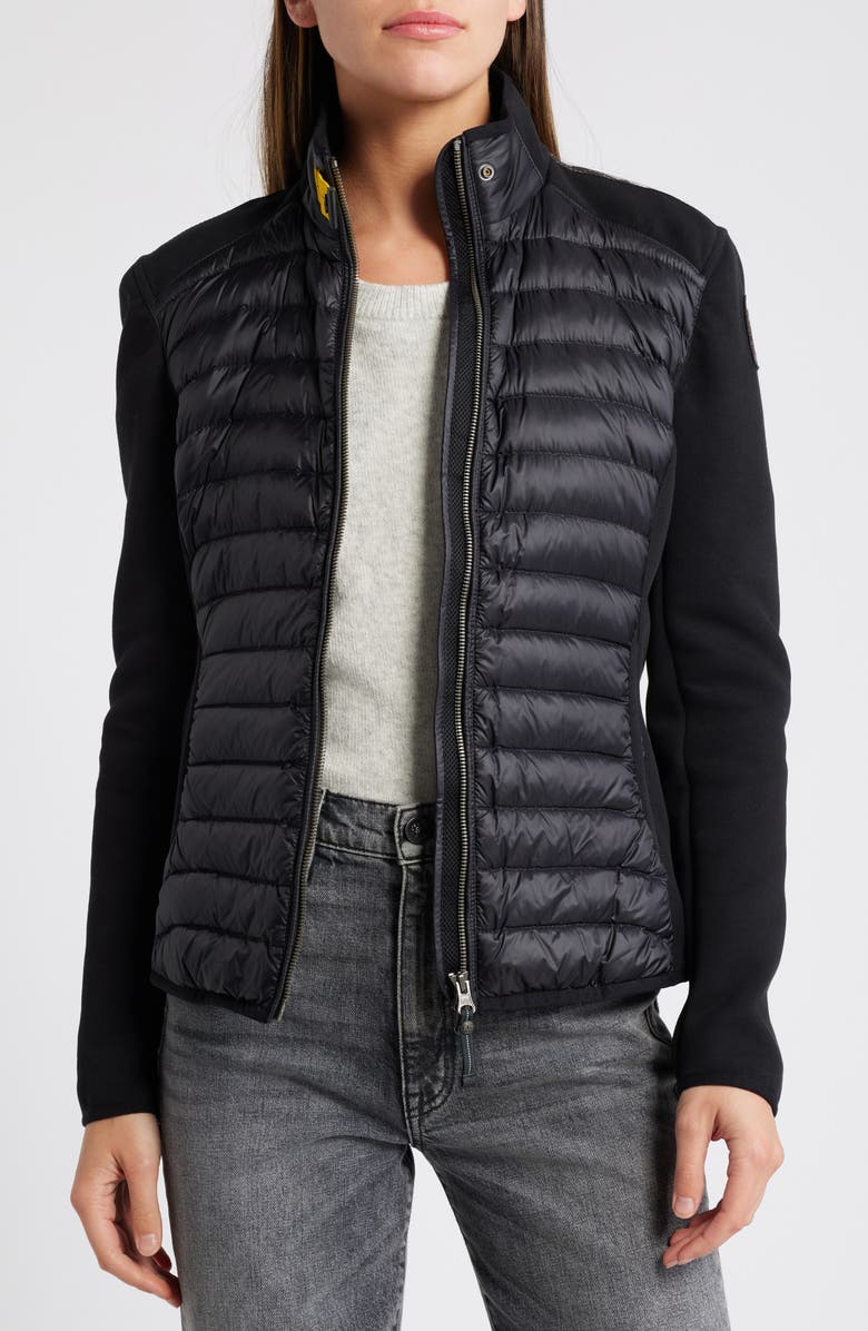 Parajumpers Olivia Waterproof Mixed Media 750 Fill Power Down Jacket, Alternate, color, Black