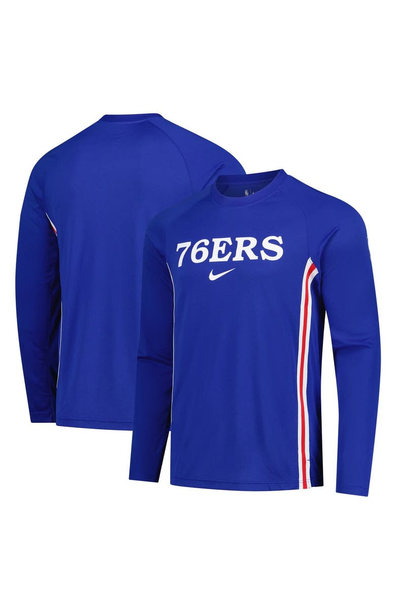 Nike Men's Nike Royal Philadelphia 76ers 2025/26 Authentic Pre-Game Legend Dri-FIT Long Sleeve Shooting Shirt, Main, color, Royal