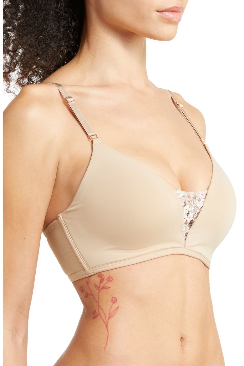 Entice Wireless Push-Up Bra, Alternate, color, NYLON/ WHTE