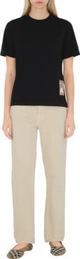 Burberry Check Label Cotton T-shirt
