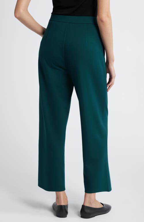 Eileen Fisher High Waist Wide Leg Ponte Pants In Green