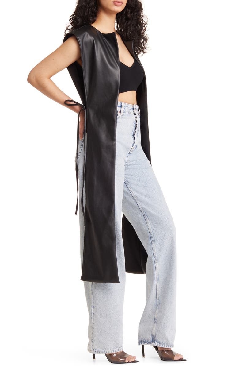 AZALEA WANG High-Low Faux Leather Vest, Alternate, color,