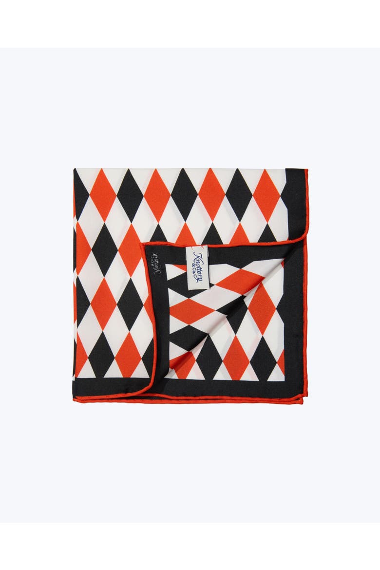 Diamond Silk Pocket Square, Alternate, color, Red & Black