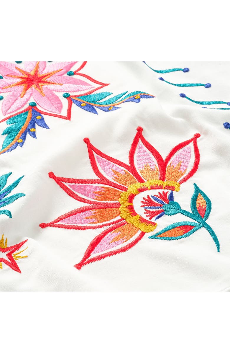 Zsa Zsa Zsu Kadmos 200 Tc Embroidered King Size Viscose Cotton Duvet Cover Full Set 94X87 In, Alternate, color, White