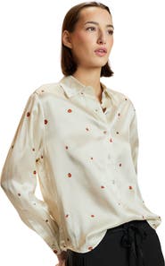 Cynthia Rowley Ladybug Silk Blouse