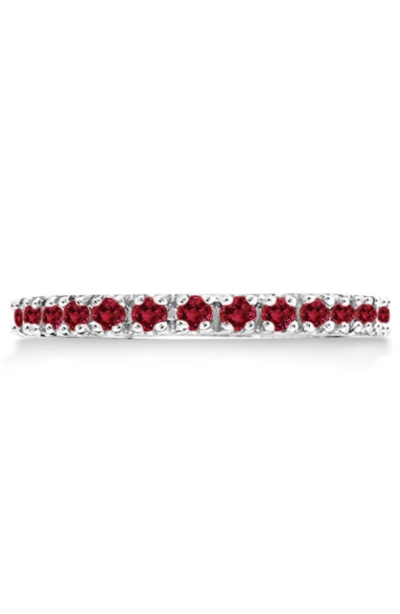 ALLUREZ Ruby Stackable Ring Guard Band 14K, Alternate, color, 0.37Ct/White Gold