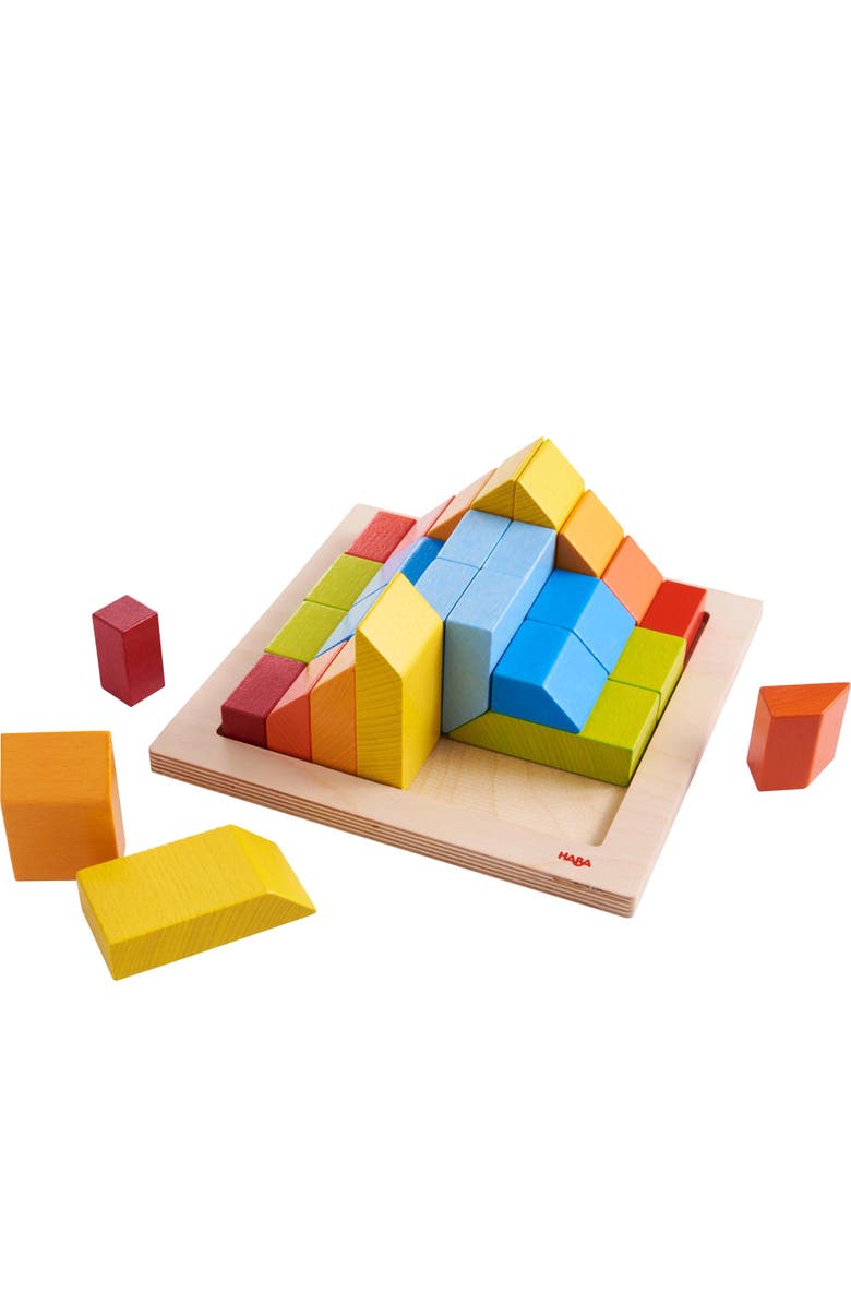 HABA 3D Arranging Game Creative Stones with 28 Wooden Blocks, Main, color, Multi