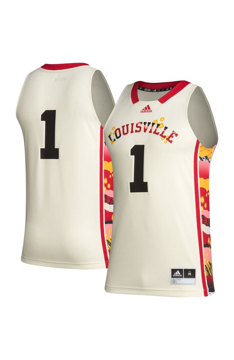 adidas Men's adidas #1 Khaki Louisville Cardinals Honoring Black Excellence Basketball Jersey, Main, color, Khaki