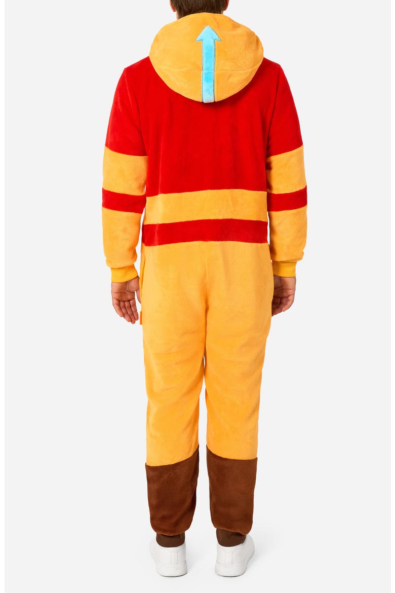 Aang Avatar® Long Sleeve Hooded Fleece Jumpsuit, Alternate, color, YELLOW