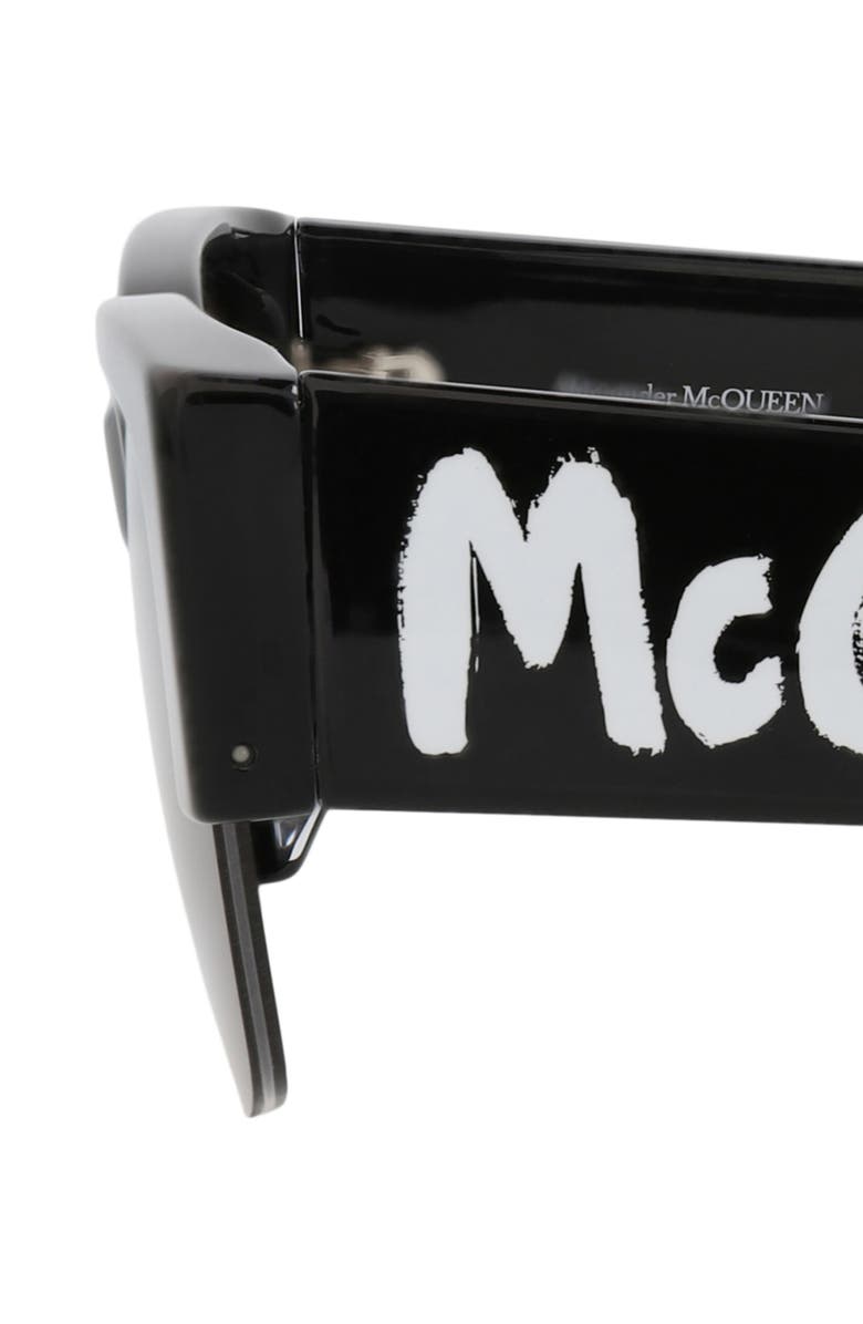McQueen 54mm Half Rim Sunglasses, Alternate, color, Black Black Grey