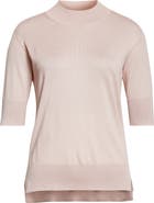 Jil Sander Seamless Short Sleeve Cashmere, Wool & Silk Sweater