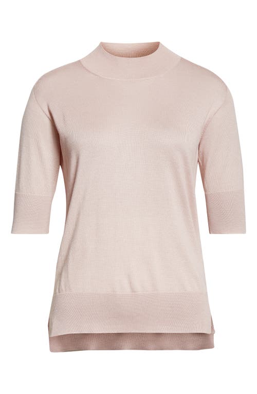 Jil Sander Seamless Short Sleeve Cashmere, Wool & Silk Sweater In Neutral