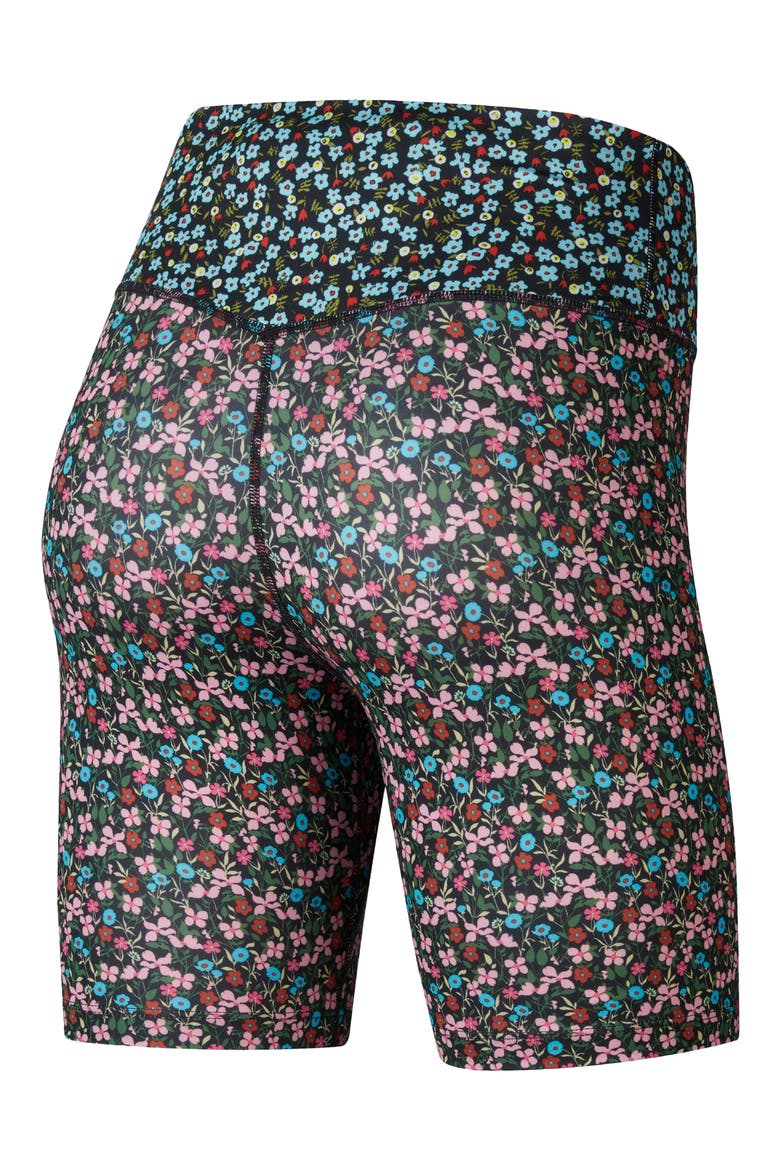 One Ditsy Floral Dri-FIT Bike Shorts, Alternate, color, FIREWOOD ORANGE/ ICE/ BLACK