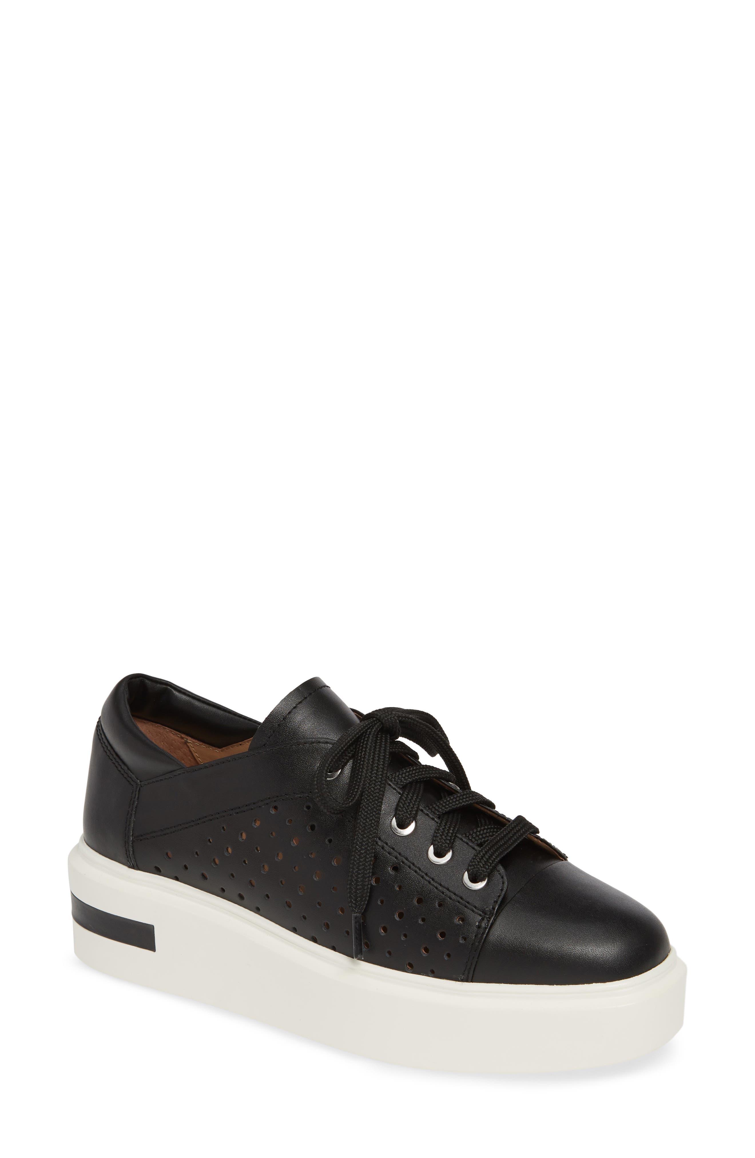 Kendra Platform Sneaker, Main, color, BLACK LEATHER