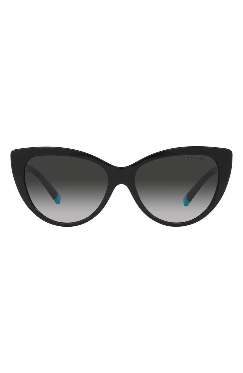 Tiffany & Co. 56mm Gradient Cat Eye Sunglasses, Main, color, Black