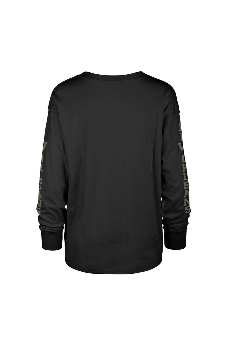 Women's '47 Black New Orleans Saints Tom Cat Lightweight Long Sleeve T-Shirt, Alternate, color, Black