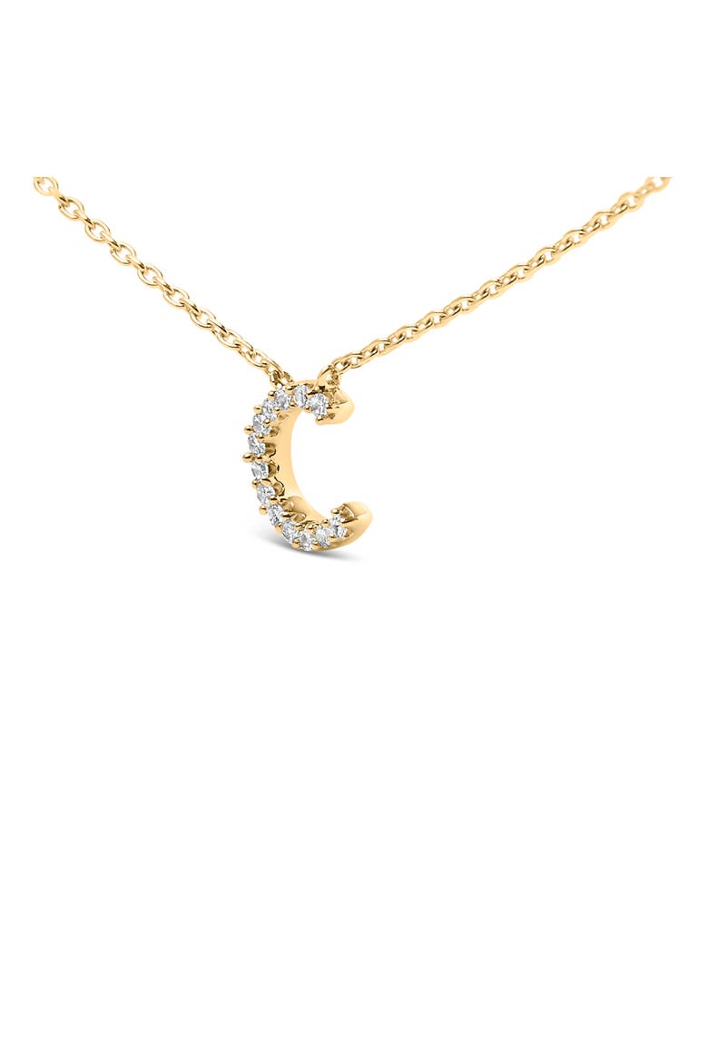 10K Yellow Gold Diamond Accent "A-Z" Block Initial Pendant Necklace, Alternate, color, Yellow Gold | C