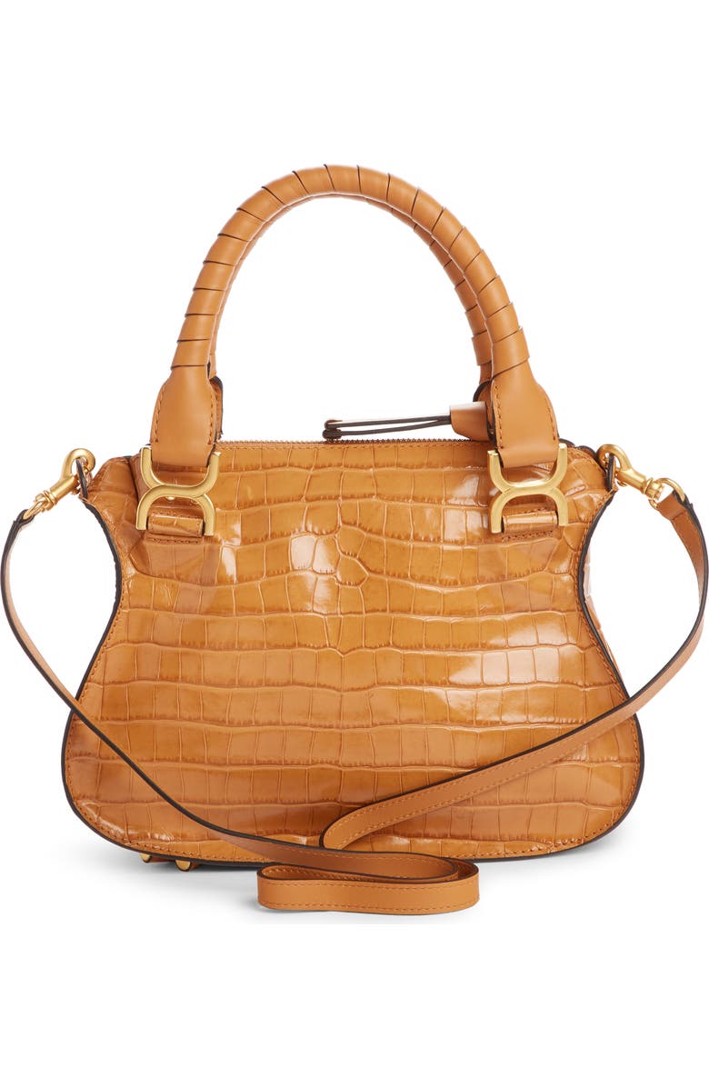 Chloé Small Marcie Croc Embossed Leather Satchel, Alternate, color,