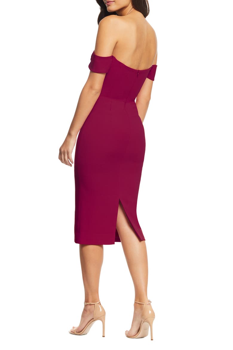 Bailey Off the Shoulder Body-Con Dress, Alternate, color, DARK MAGENTA