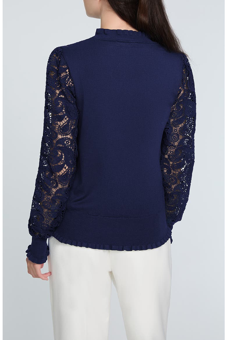 The Felicity Floral Lace Detail Sweater, Alternate, color, DAPHNE BLUE