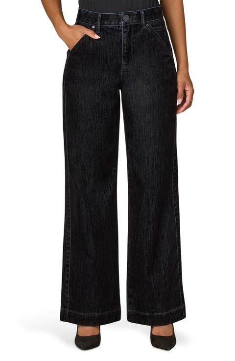 Skyrise V-Yoke High Waist Velvet Denim Wide Leg Jeans