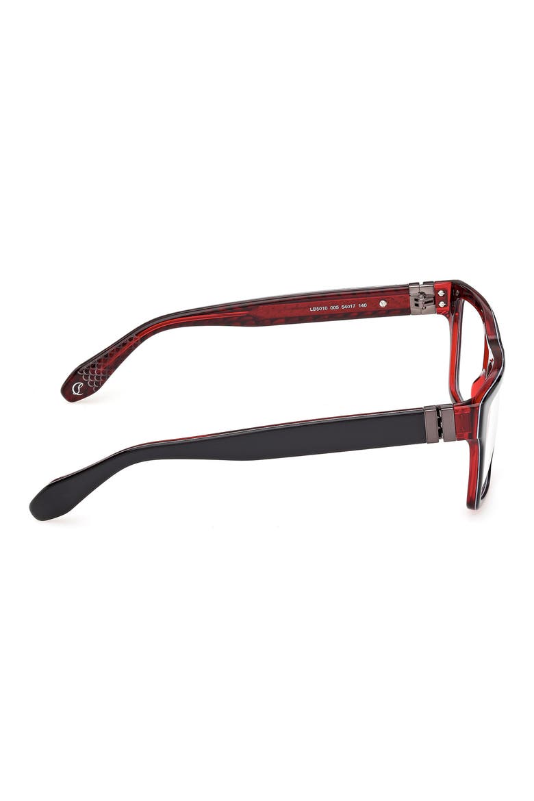 54mm Rectangular Optical Glasses, Alternate, color, BLACK / RED