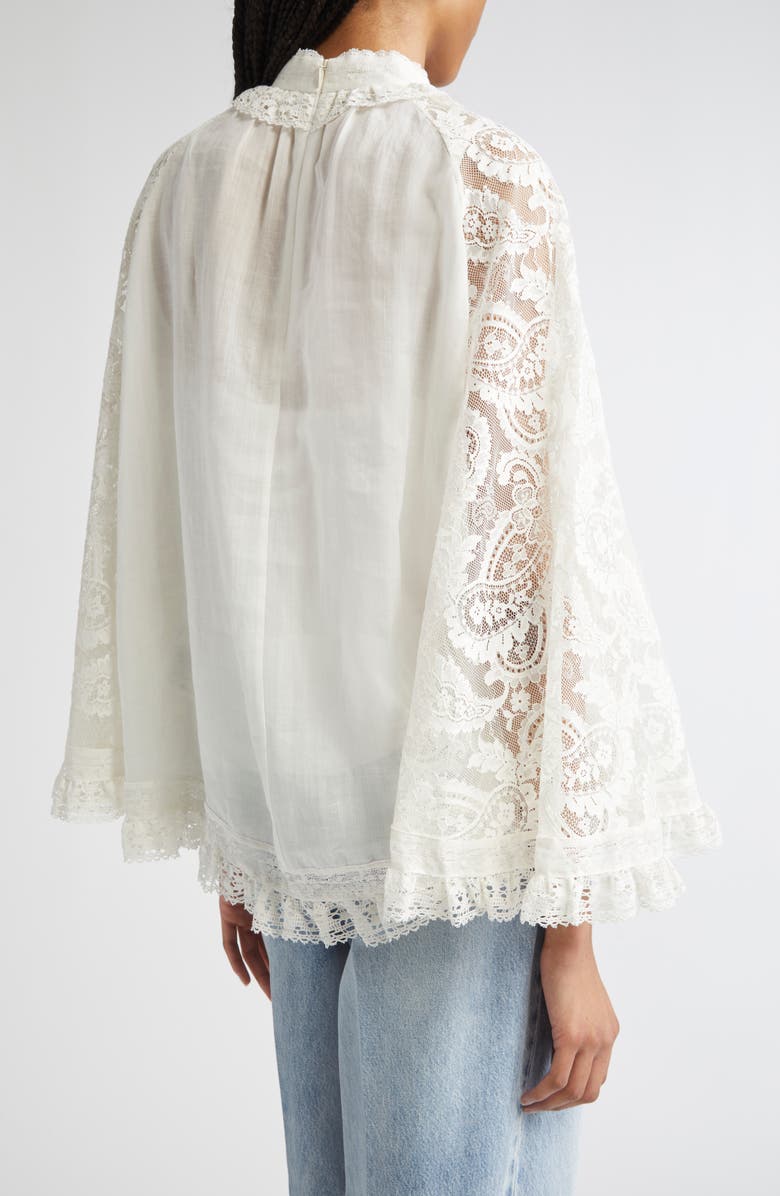Zimmermann Ascension Lace Trim Tunic Top, Alternate, color, Cream