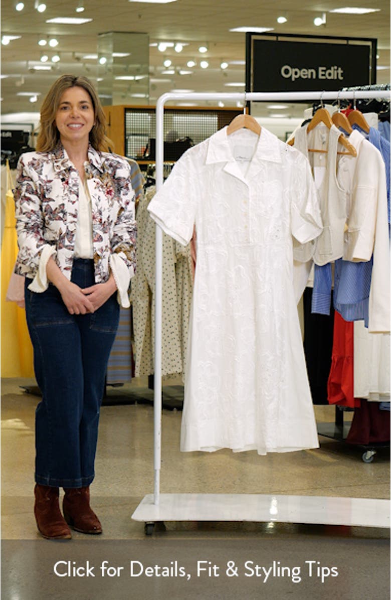 Floral Appliqué Midi Shirtdress, sales video thumbnail