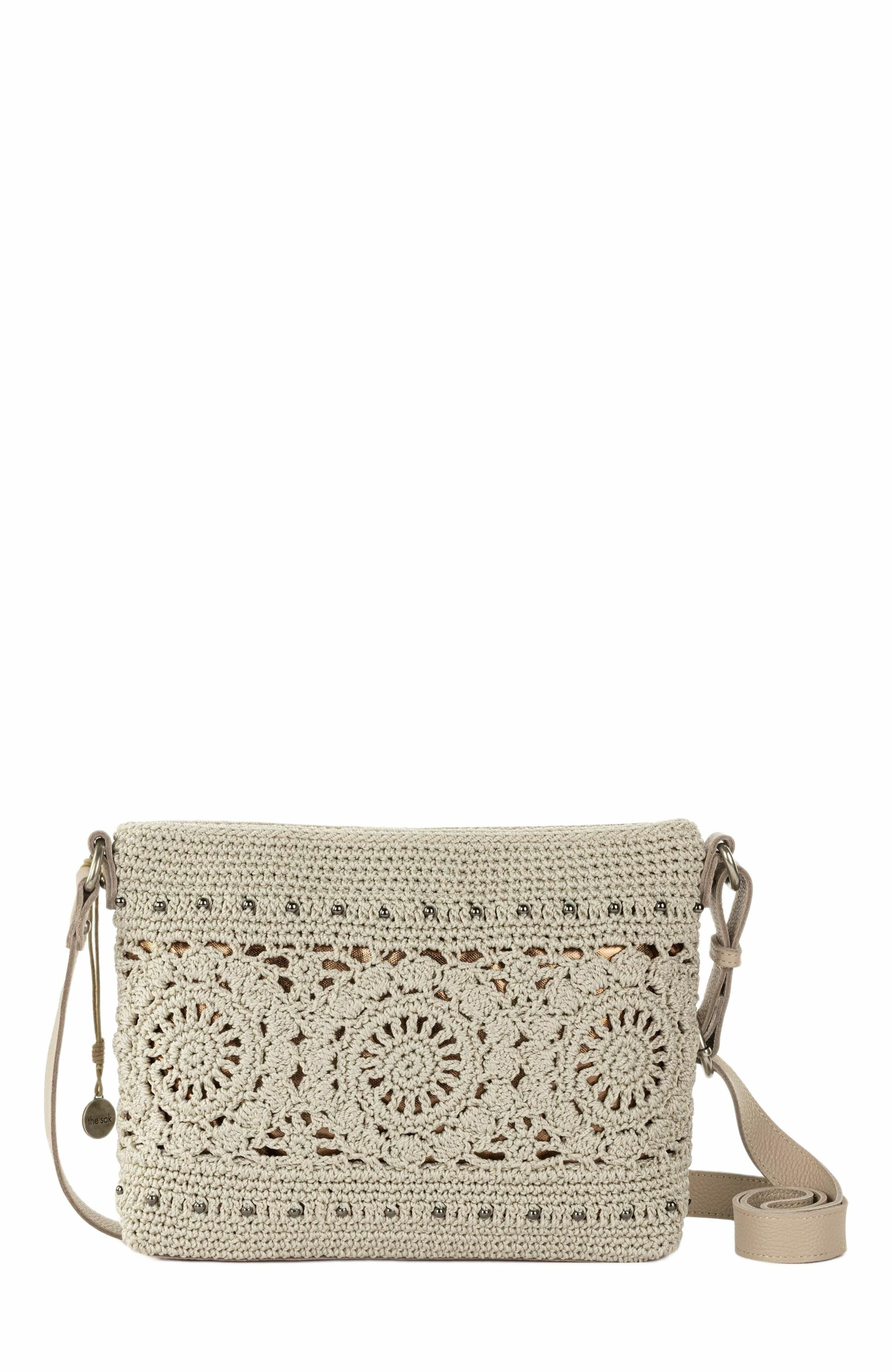 The Sak Melrose Crossbody Leather Bag, Alternate, color, Natural Medallion