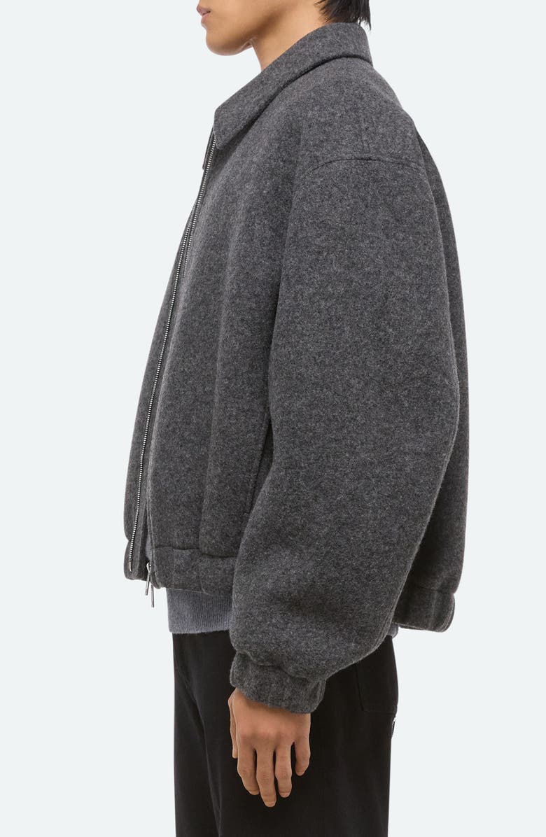 Helmut Lang Boiled Bomber, Alternate, color, Grey Melange/ Black