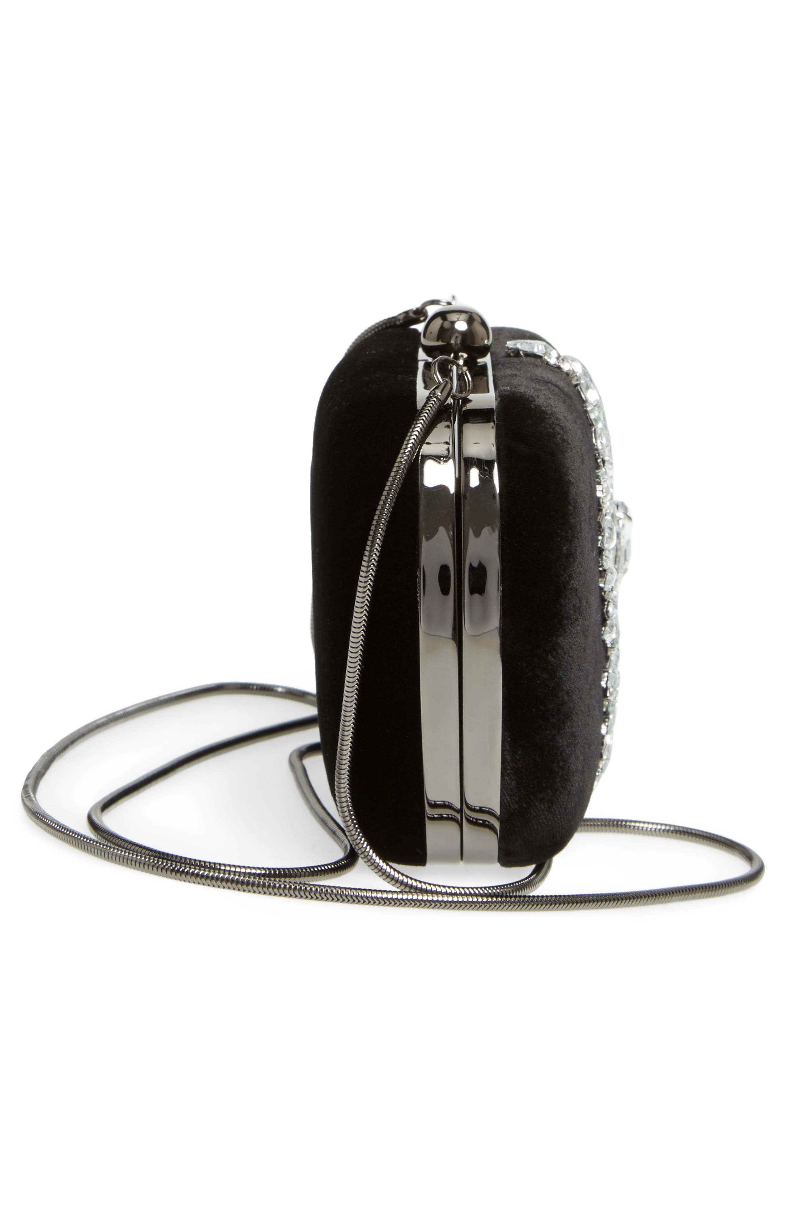Badgley Mischka Aurora Clutch, Alternate, color, BLACK